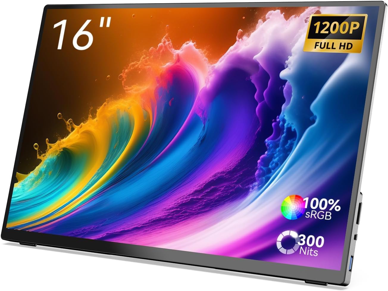 MINIX SF16T Tragbarer Touch-Monitor, 16 Zoll, Full HD 1200P IPS, 100% sRGB