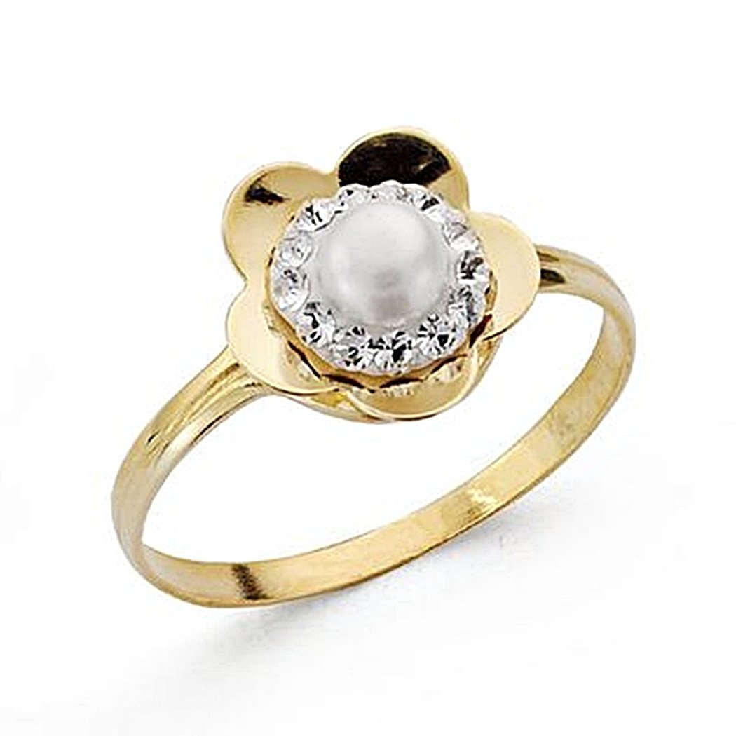 Inmaculada Romero TM Goldperlen-Ring 18K Gemeinschaft Zirkonia [8990]
