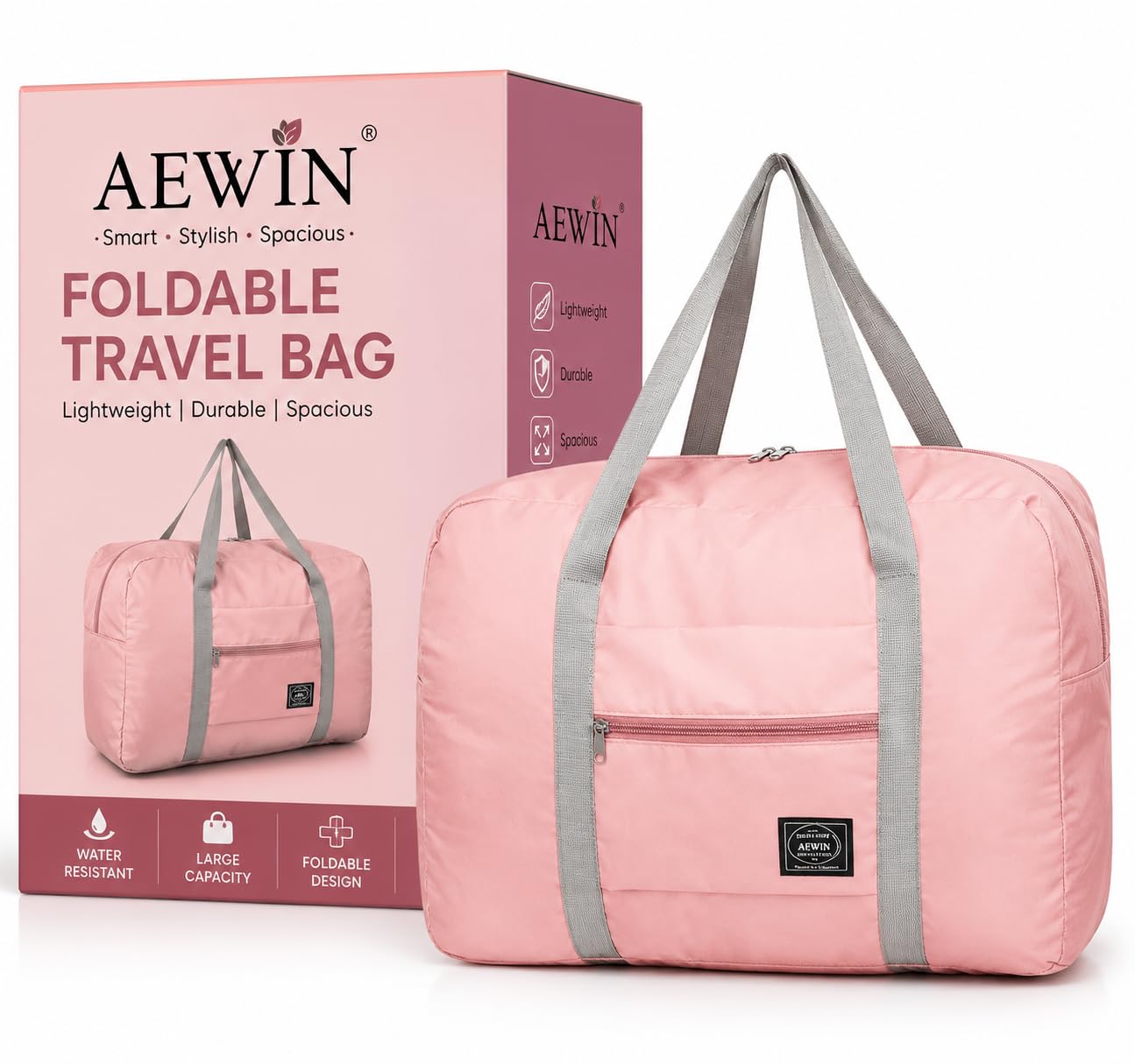 1 Pc's Travel Foldable Nylon Duffle Tote Bag - Portable Waterproof Lightweight Carry On Luggage Sport Folding Duffle Bag Weekender Overnight Gym Sports Bag-image-11