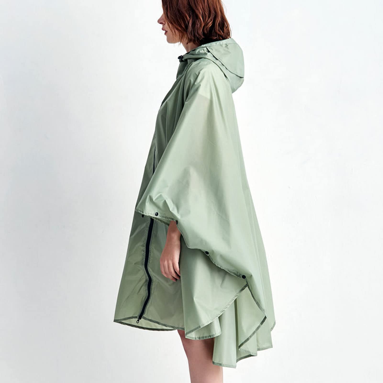Poncho de Lluvia Ligero, Impermeable, Reutilizable, antidesgarro, Transpirable con Capucha, Equipo de Lluvia para Actividades al Aire Libre