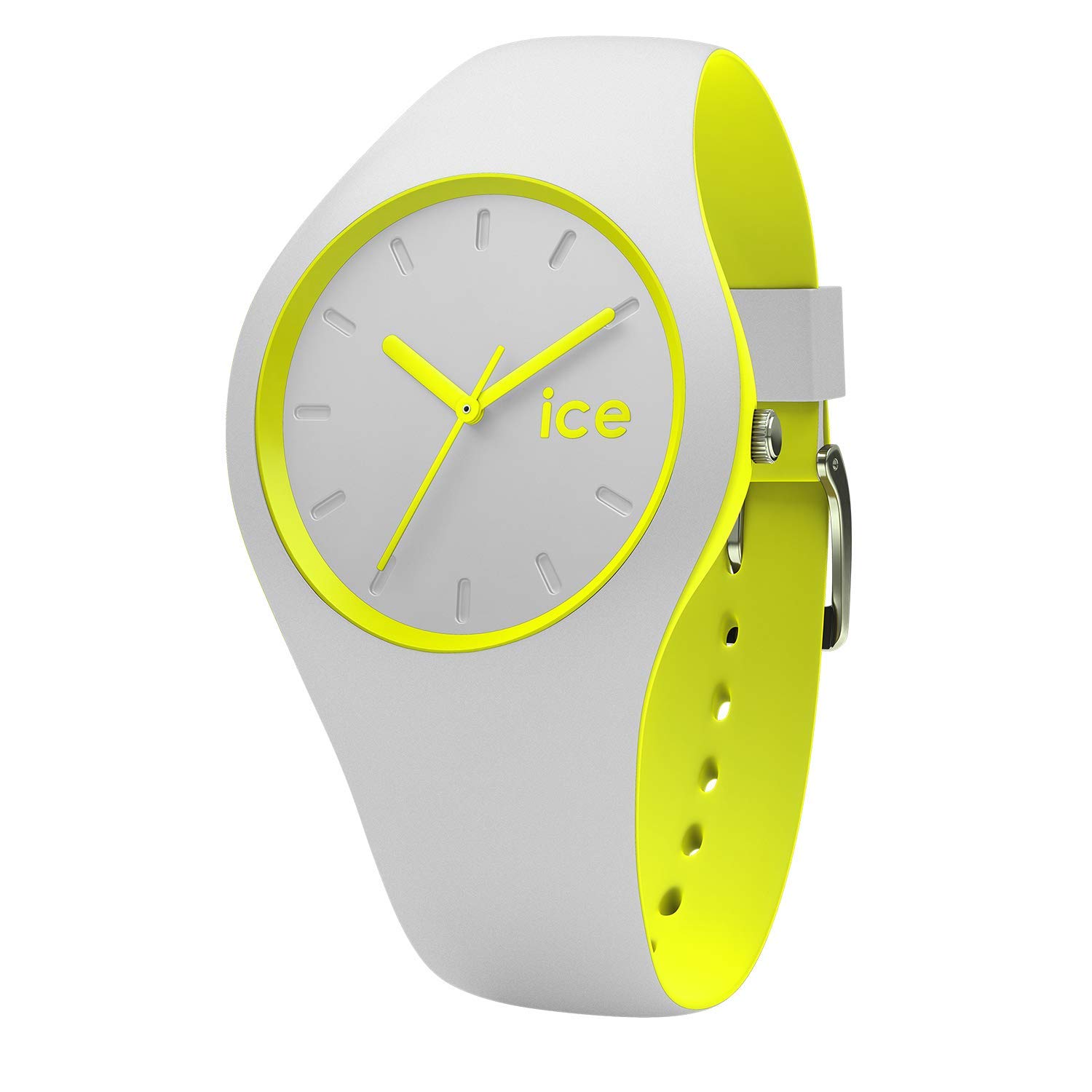 Ice-Watch - Ice Duo Grey Yellow - Men's (Unisex) Wristwatch with Silicon Strap