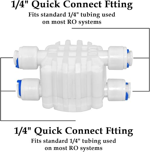 Miniatura 3 de HONSNKS Válvula de cierre automático de 4 vías de tubo de 14 pulgadas con accesorios de conexión rápida para purificador de agua y sistema de
