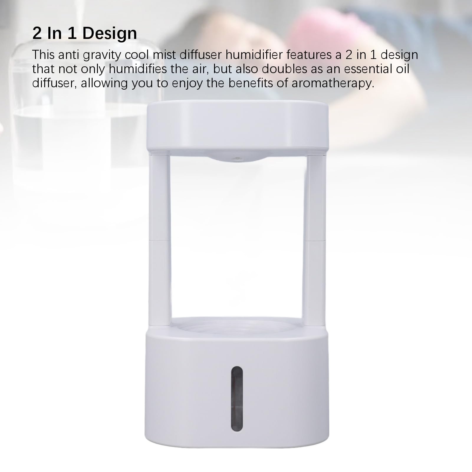 Generic Umidificatore antigravità Avanzato con Luce LED Colorata e Diffusore di Oli Essenziali per la Camera da Letto Dell'ufficio Domestico Materiale ABS 2 in 1