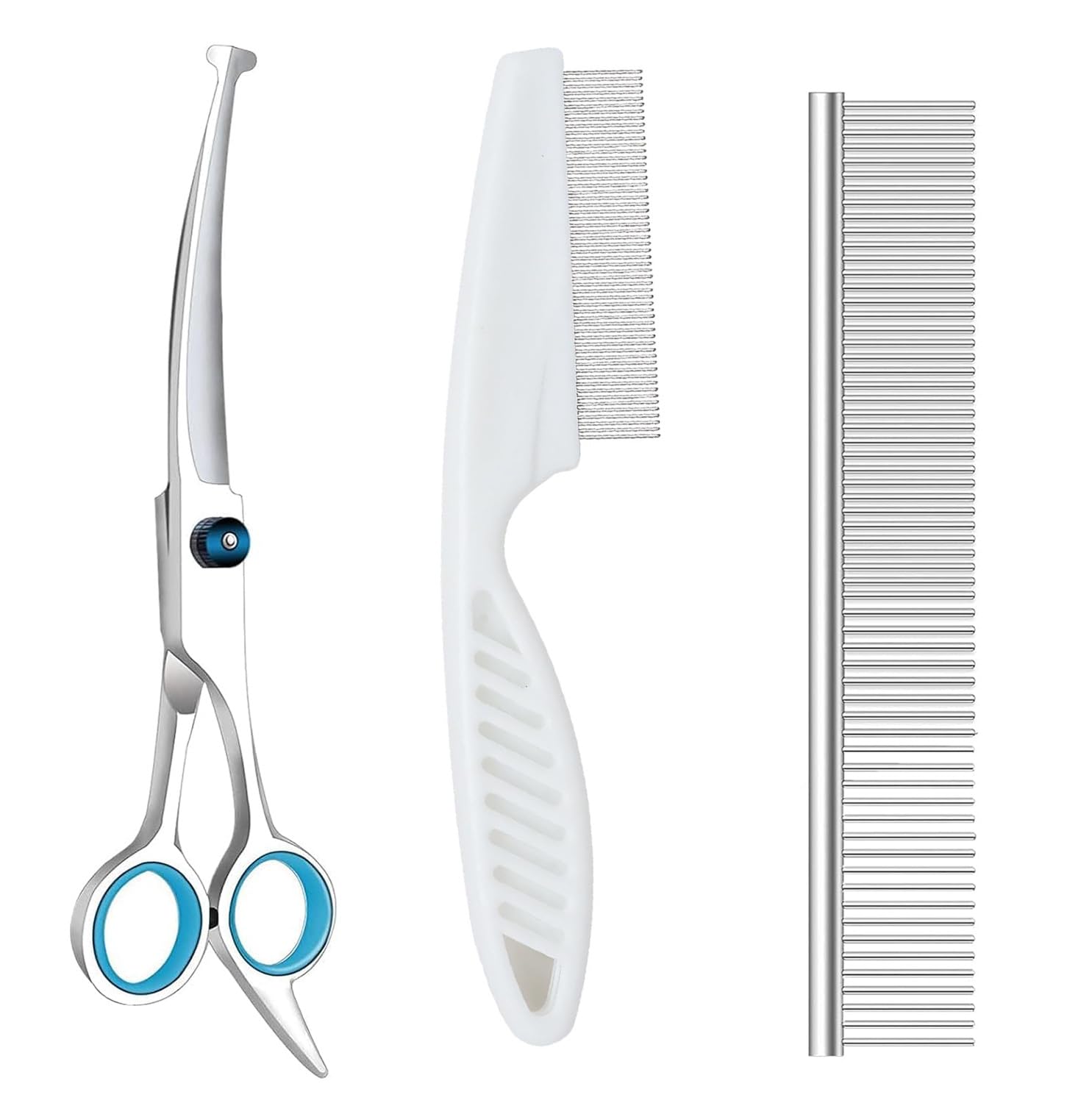 3Pcs Dog Grooming Scissors, Dog Hair Cutting Scissors,Professional Pet Hair Cutting Tools,Ideal for Home Grooming