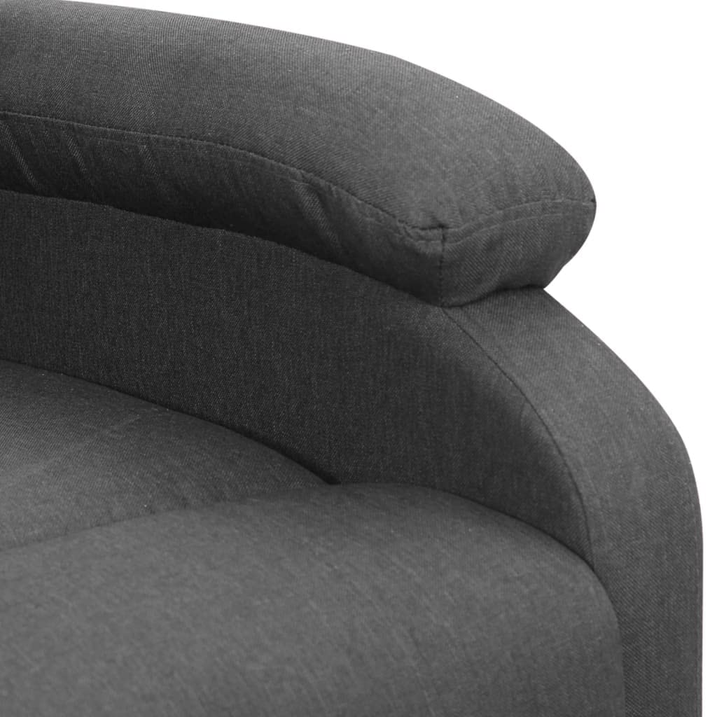 vidaXL Poltrona Alzapersona Massaggiante in Tessuto Grigio Scuro