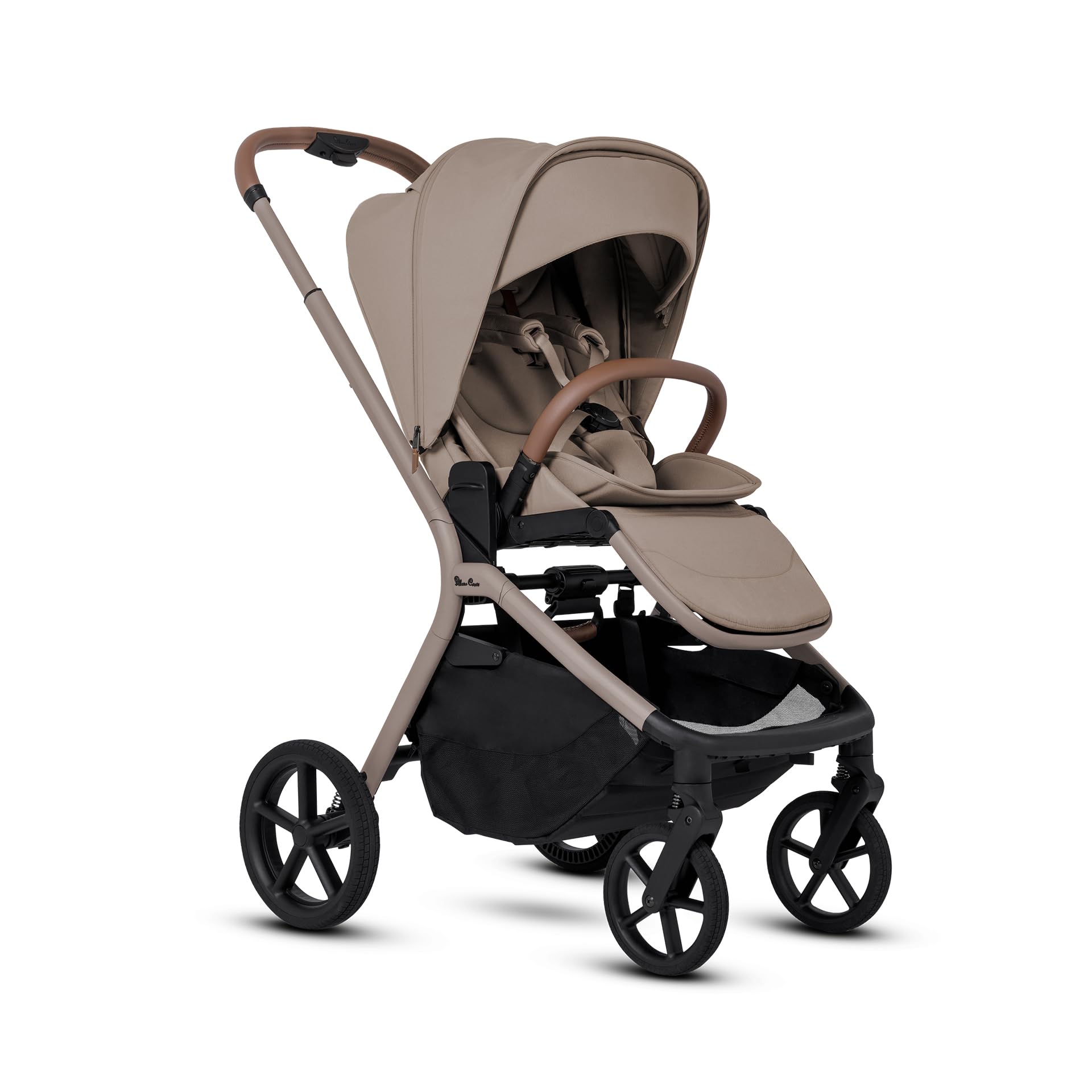 Silver Cross Breez Pushchair - Compact Lightweight Travel System, One-Hand Fold Pushchair with Lie-Flat Seat - Car Seat Compatible - Suitable from Birth to 4 Years (22kg) - Champagne