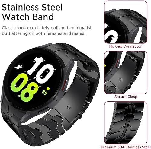 Miniatura 2 de Miimall Correa de acero inoxidable para Samsung Galaxy Watch 64 Classic de 1.850 in 1.693 in 1.811 in 1.654 in, sin hueco, elegante reloj