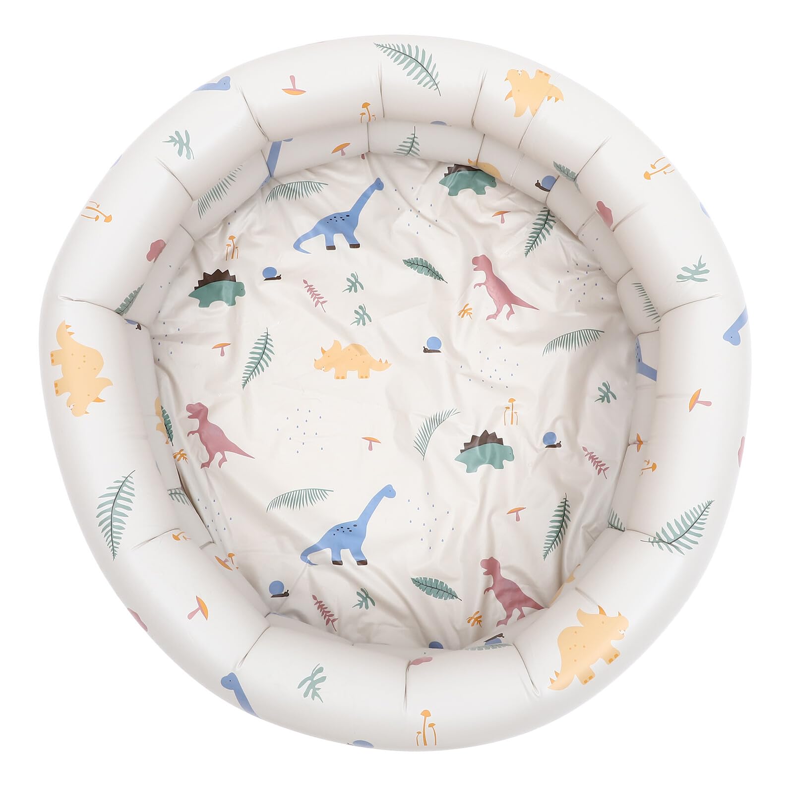 Uonlytech Piscine Gonflable pour Bébé Ronde 90 Cm Beige Rayée PVC Épais Pataugeoire D'été Garçon Et Filles Intérieur Extérieur
