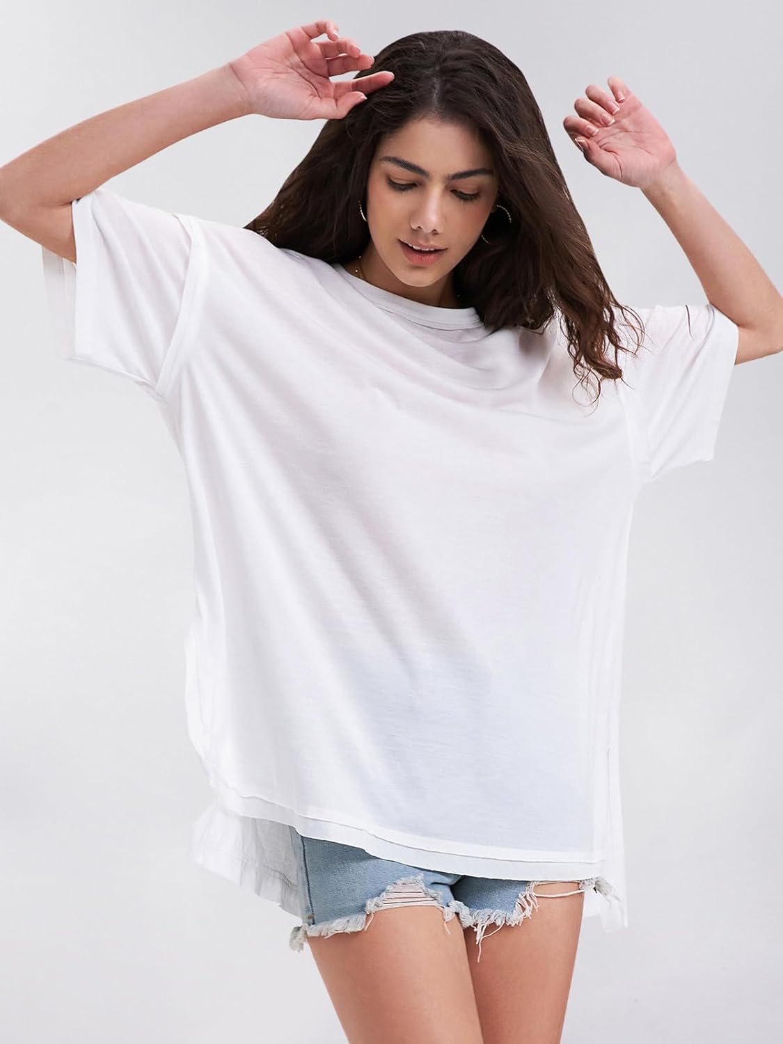 EXLURA Womens Summer Oversized T Shirts 2026 Casual Short Sleeve Loose Maternity Tops Crewneck Tunic Plus Gym Workout Top - Image 4