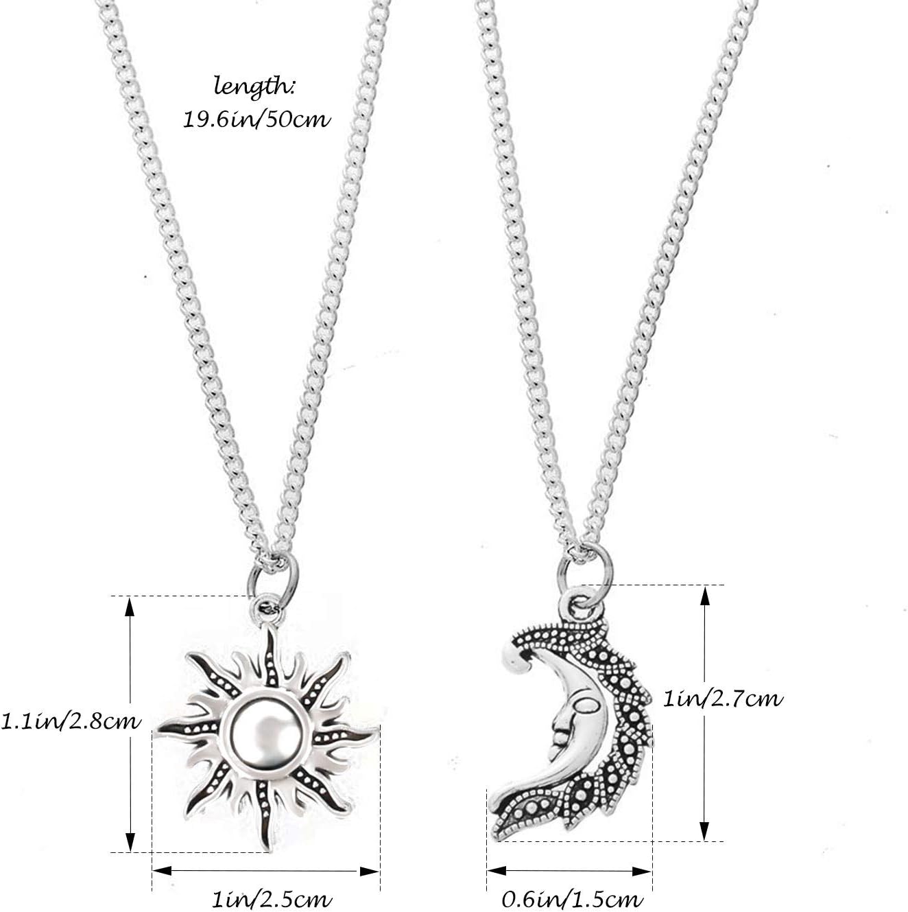 MJartoria Best Friend Necklace Sun and Moon BFF Necklace for 2 Friendship or Couples Matching Necklaces Jewelry Gifts - Image 5