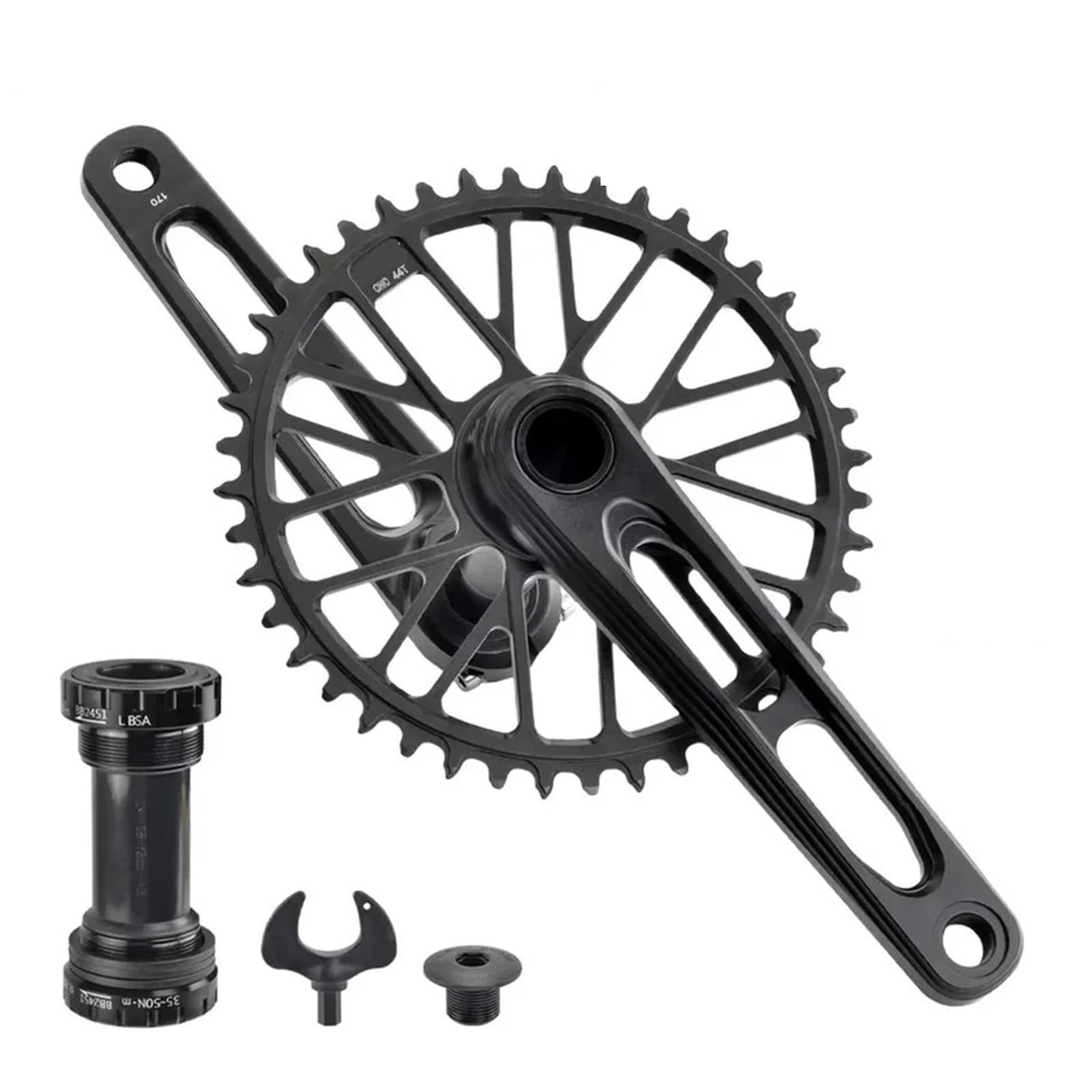 Zestaw korbowy do roweru szosowego CNC, 170/175 mm, 50-34T, do ramy węglowej/400 (korby BB-175 mm)