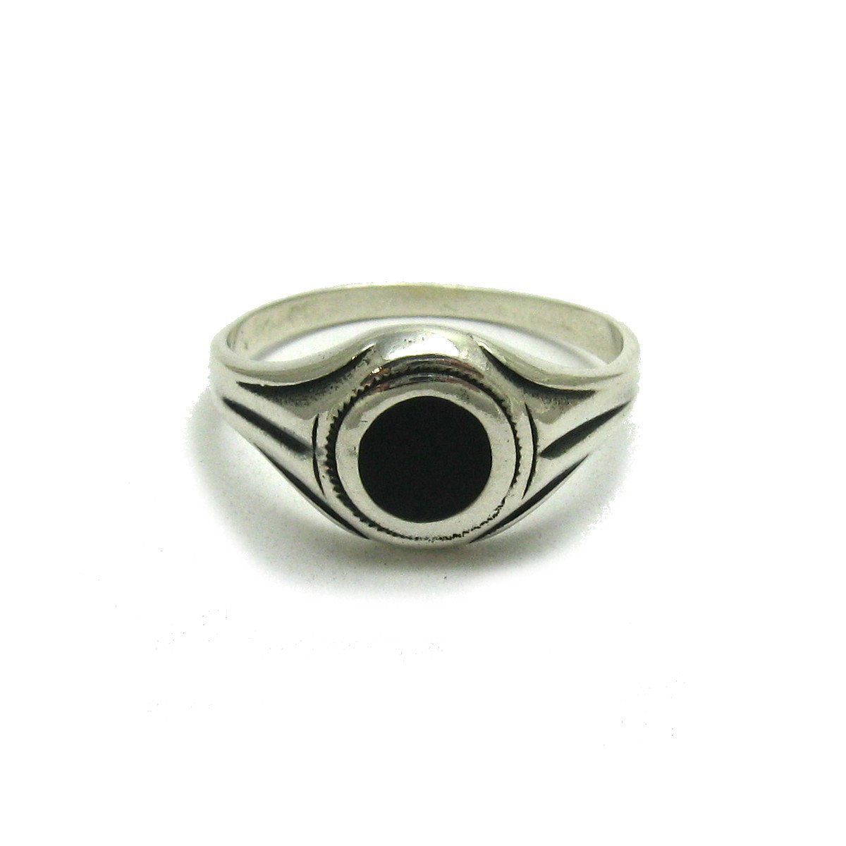 Sterling silber herren ring mit schwarz emaille 925 Empress Größe 49-75