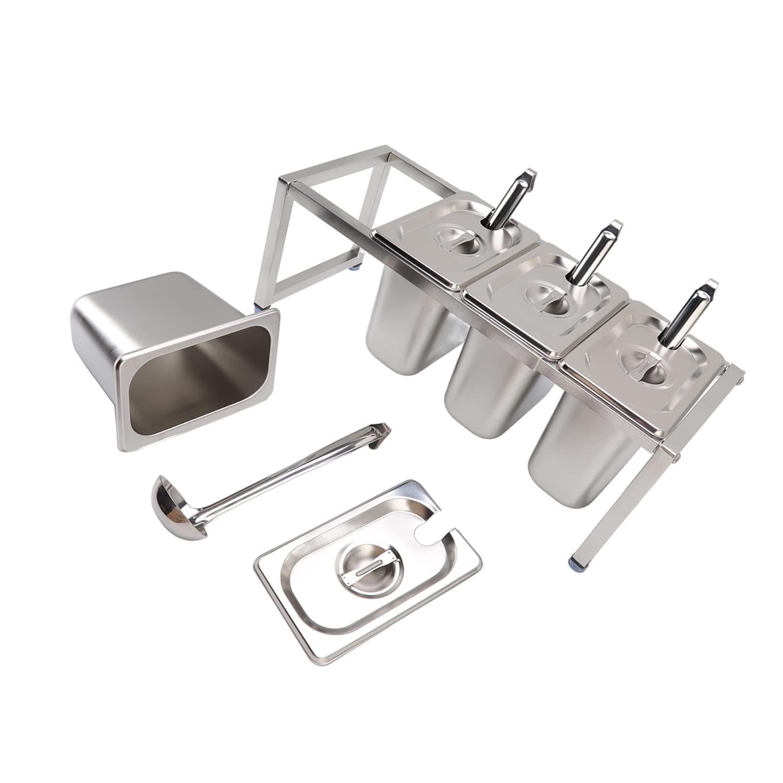 KIMISS Estante de Acero inoxidable: Soluciones de Almacenamiento de Cocina con Soporte para Condimentos con Acabado de Espejo Pulido, Diseño Apto para Uso Alimentario (Caja de 4 piezas)