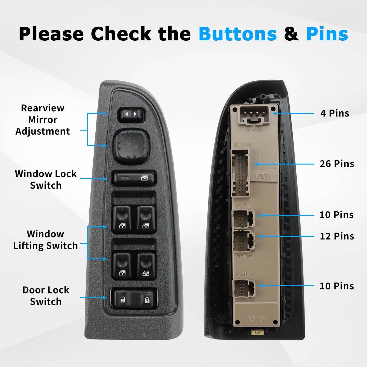 Power Master Window Switch 15883319 For Hummer H2 Chevrolet Tahoe Avalanche Suburban Cadillac Esca I.1416424514 - View #4