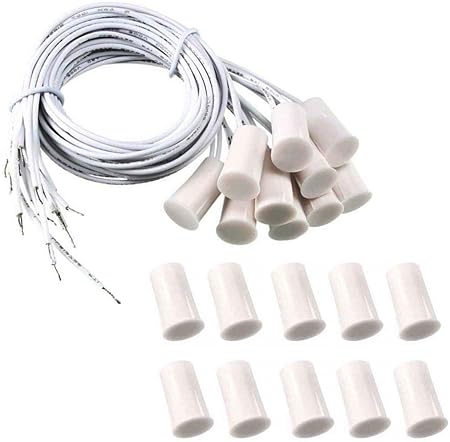 10 Pair RC-33 NC Recessed Wired Security Window Door Contact Sensor Alarm Magnetic Reed Switch White?Normally Closed?