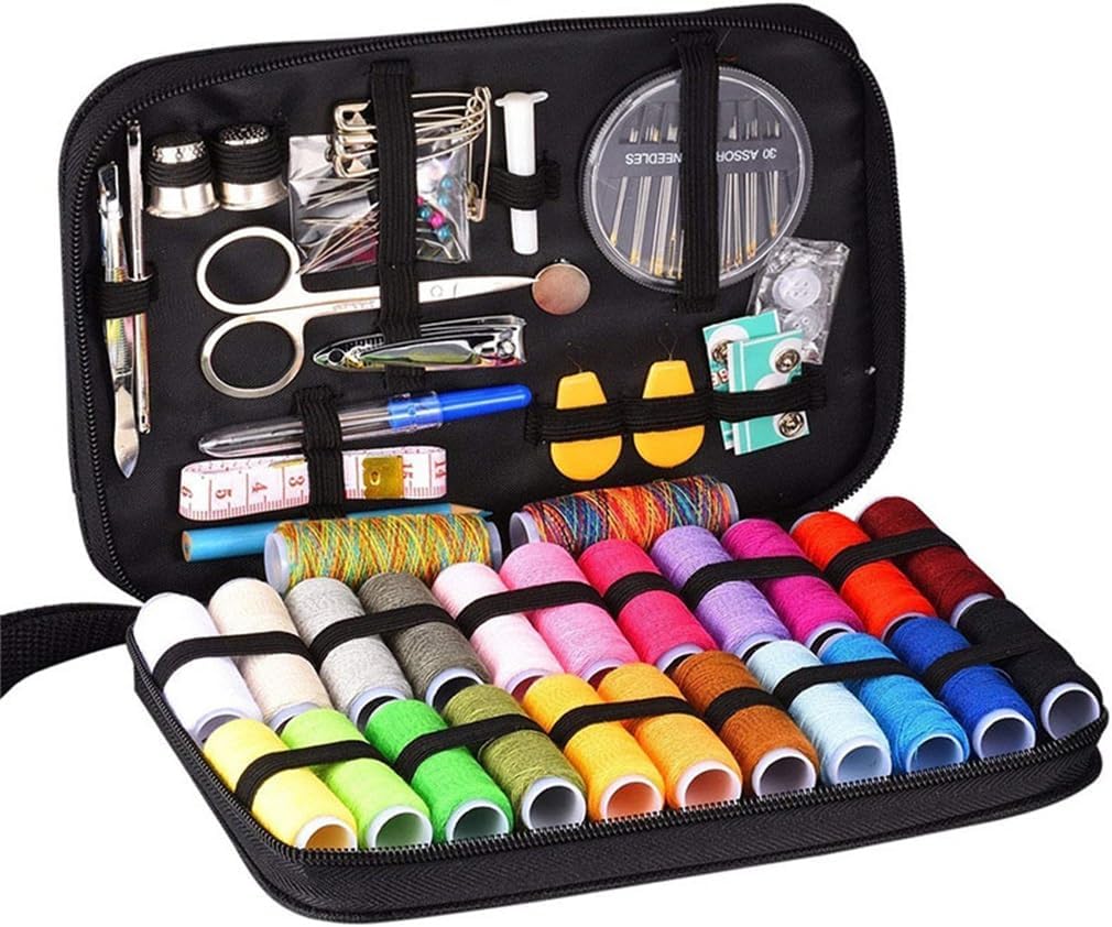 LPSEJAA 24 Color Home Travel 98 Piece Combination Sewing Set Needle and Thread Bag Portable Multifunctional