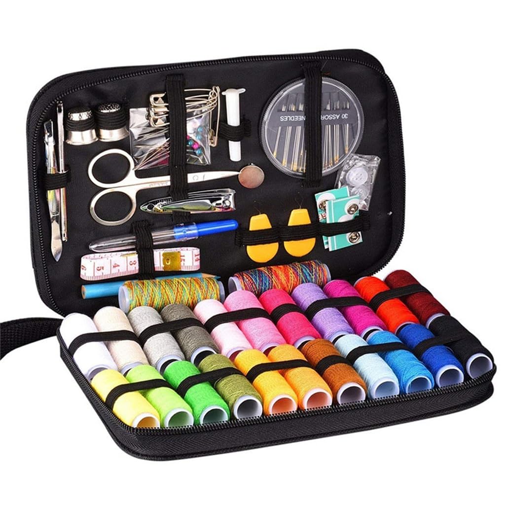 JFDBGU Juego De Costura Combinado De 98 Piezas For Viaje En Casa, 24 Colores, Bolsa De Hilo Y Aguja, Portátil, Multifuncional