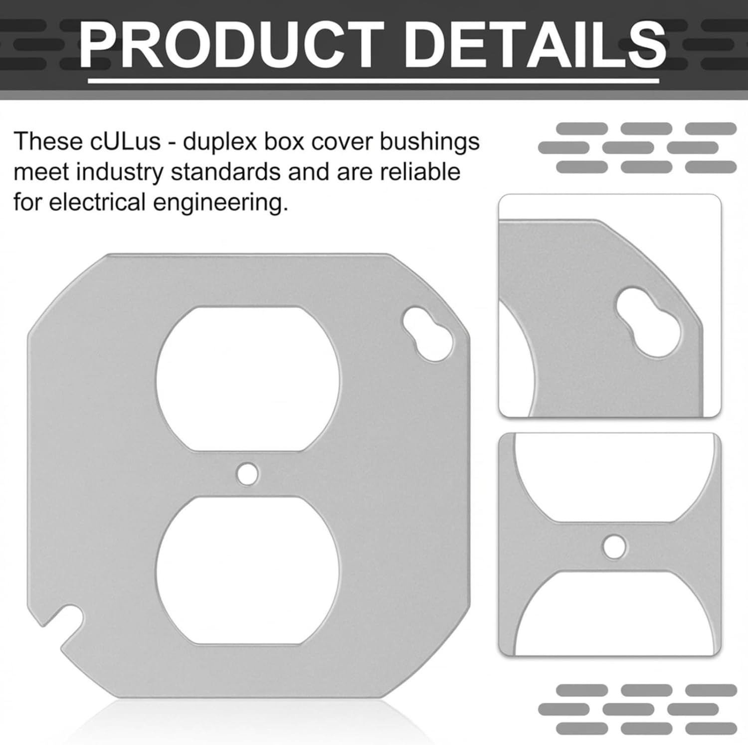4 Pack 4-Inch Round Electrical Box Cover, Octagon Junction Box Cover Plate for Single Duplex Outlet, Steel Wall Plate Replacement, Easy Installation (4)