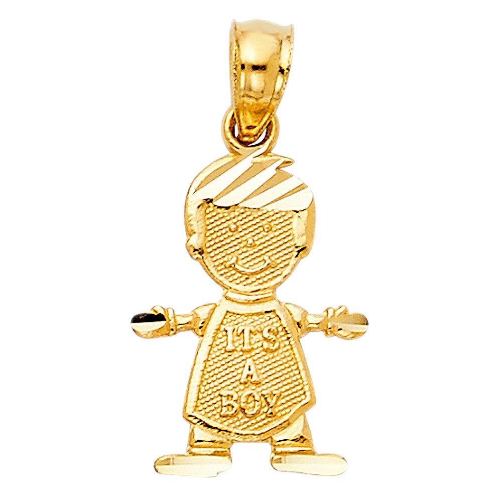 14k REAL Yellow Gold Charm Pendant - 5 Different Style Available