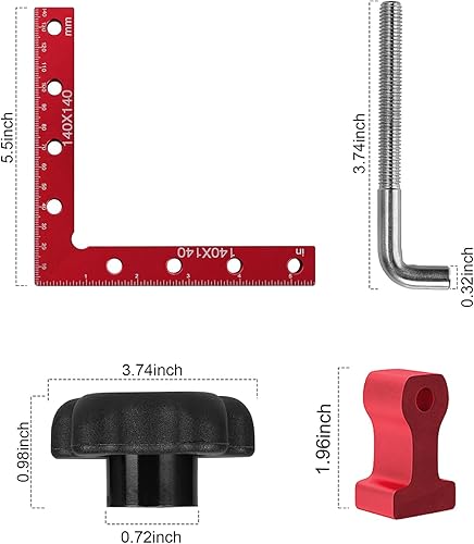 Miniatura 4 de Pinzas cuadradas de posicionamiento de 90 grados en ángulo recto de 5.5 x 5.5 pulgadas (5.5 x 5.5in) de aleación de aluminio, carpintería,
