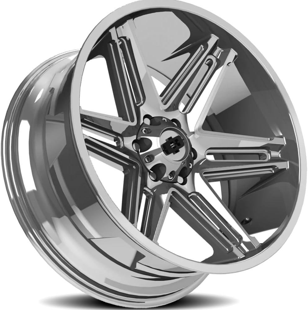 Vision 363 RAZOR Custom Wheel - 24x12, -51 Offset, 6x135 Bolt Pattern, 87.1mm Hub - Chrome Rim