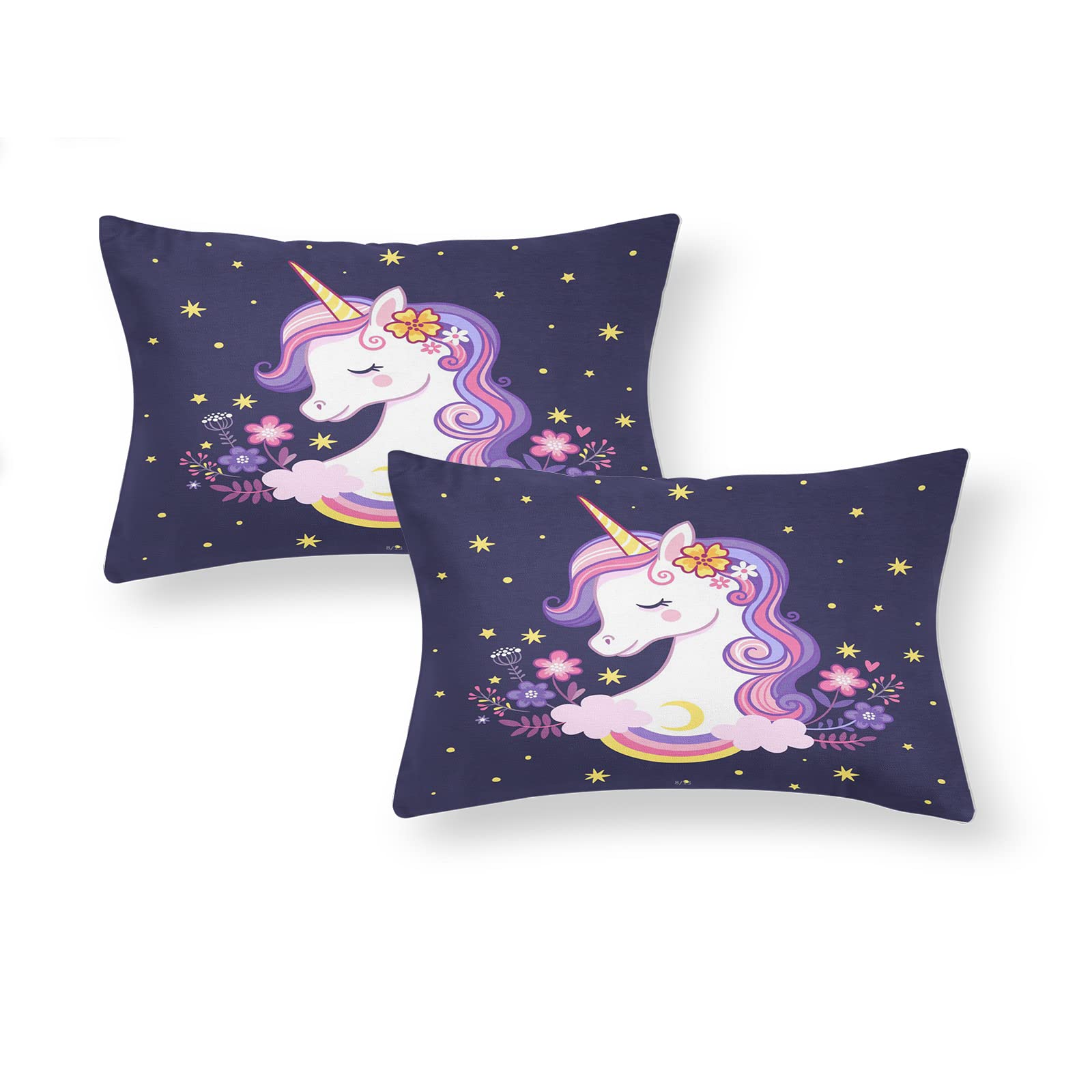 AVJWWD Set di biancheria da letto per bambini, in microfibra, con motivo a unicorno, con stampa 3D, 3 pezzi, con chiusura a strappo, morbido per ragazze (H, 135x200cm)