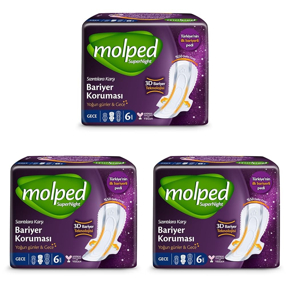 Molped Supernight Uzun Gece Pedi (1 x 6 Adet) (3 paketi)