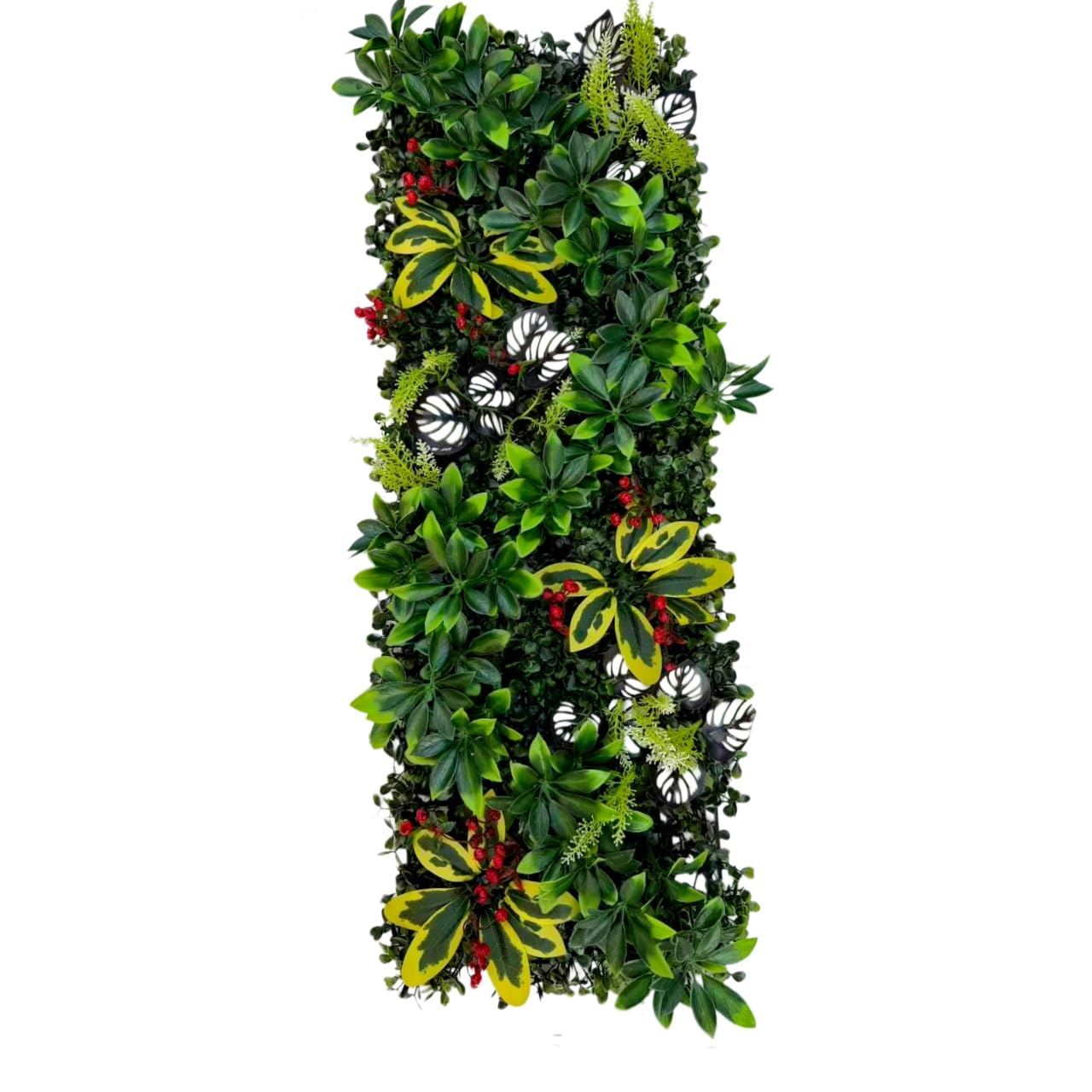 Bprtcra Artificial Plant Wall Panel, Artificial Plant Wall Decoration, Artificial Hedge for Garden, Patio, Interior, Outdoor, Maintenance-Free, Decorative Green Wall, 25 x 70 cm (A12)