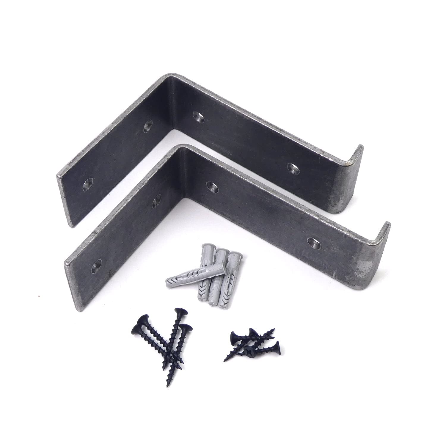 Pair of Lipped Scaffold Board Shelf Brackets Cast Iron (4" x 5")