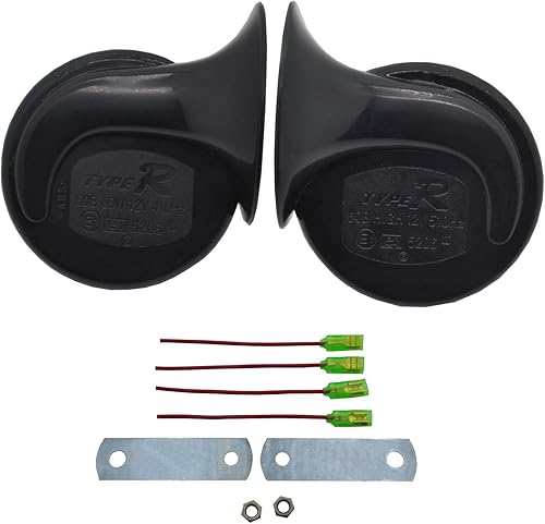 12 Volt High and Low Note Twin Tone Dual Horn Train Horn Kit Auto Electric Snail Horn for All Vehicles Motorcycles
