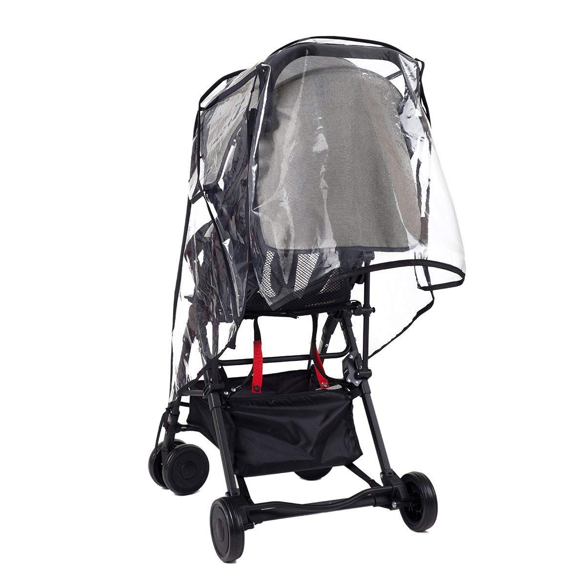 Protector de Lluvia para Silla de Paseo, con 3 Ventanas de Ventilación, Material EVA, Resistente al Viento y a la Nieve, Tamaño Mediano