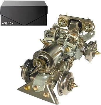 LOCHE 3D Metal Puzzle Model Kits, 3D Metal Steampunk Mechanical Vehicle Kit 3D Jigsaw Puzzle, 290+ Pieces 3D Laser Puzzle DIY Assembly 3D Metal Model for Adults