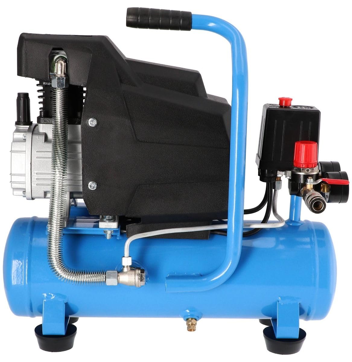 AIRPRESS Compresor de aire H 185-6 8 bar 1.5 CV 82.3 l/min 6 Lts. Compresor de aire pequeño con aceite - Compresor doméstico movil