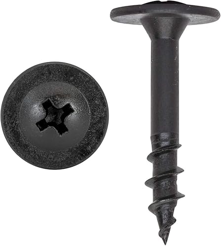 Rok Hardware - Paquete de 100 tornillos Phillips de ajuste frontal para cajón de rosca gruesa #8 x 1 pulgada, color negro, S8X1-1WPCBLK