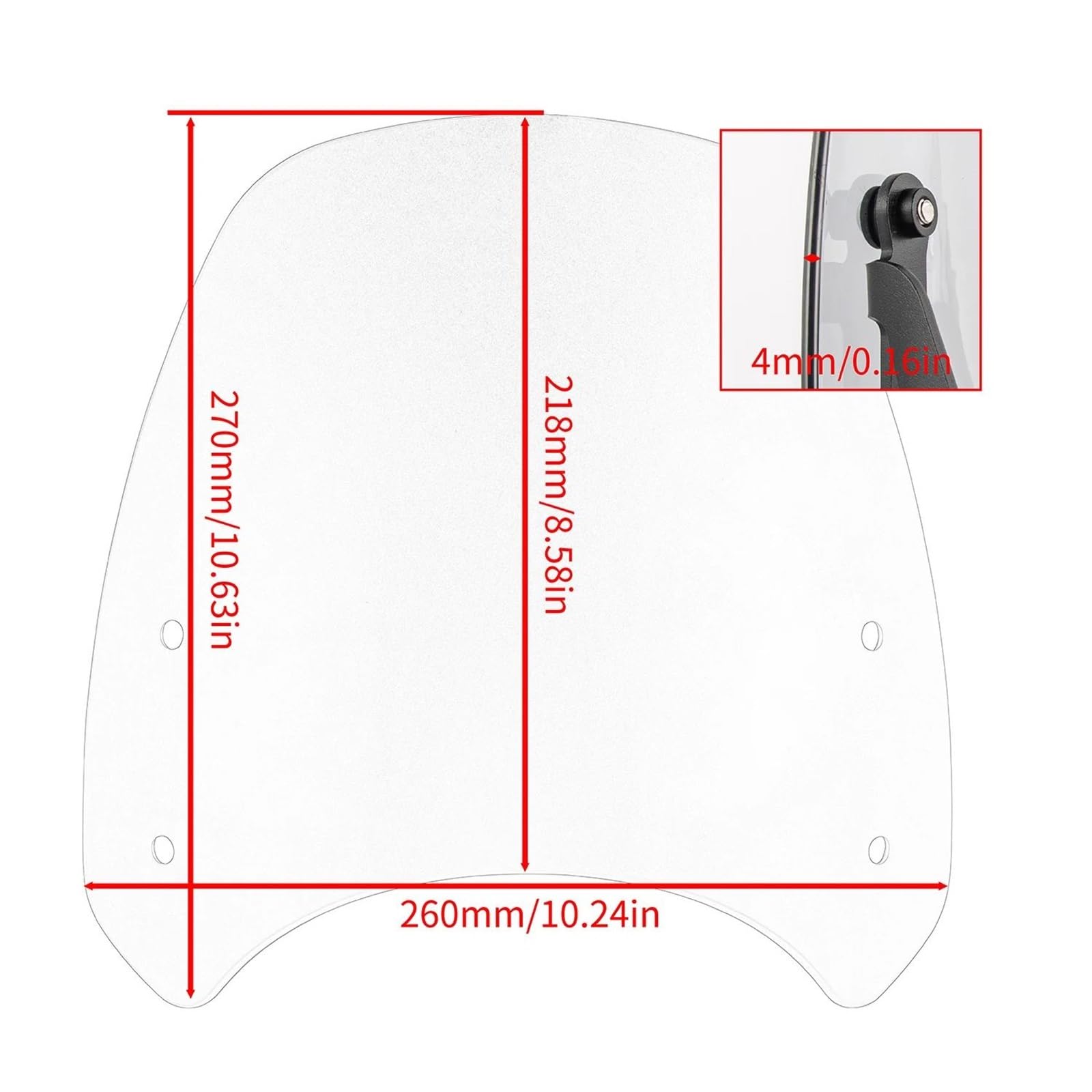Parabrezza moto Accessori Moto Parabrezza Deflettore Zanzariera Per Kawasaki Per Eliminator 500 2024-2025(Style 1)