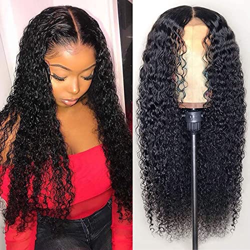 NewYou Curly Lace Front Wigs Human Hair 4x4 Lace Closure Wigs for Black Women Pre Plucked with Baby Hair 150% Density Brazilian Curly Lace Front Closure Wigs Human Hair 18 Inch