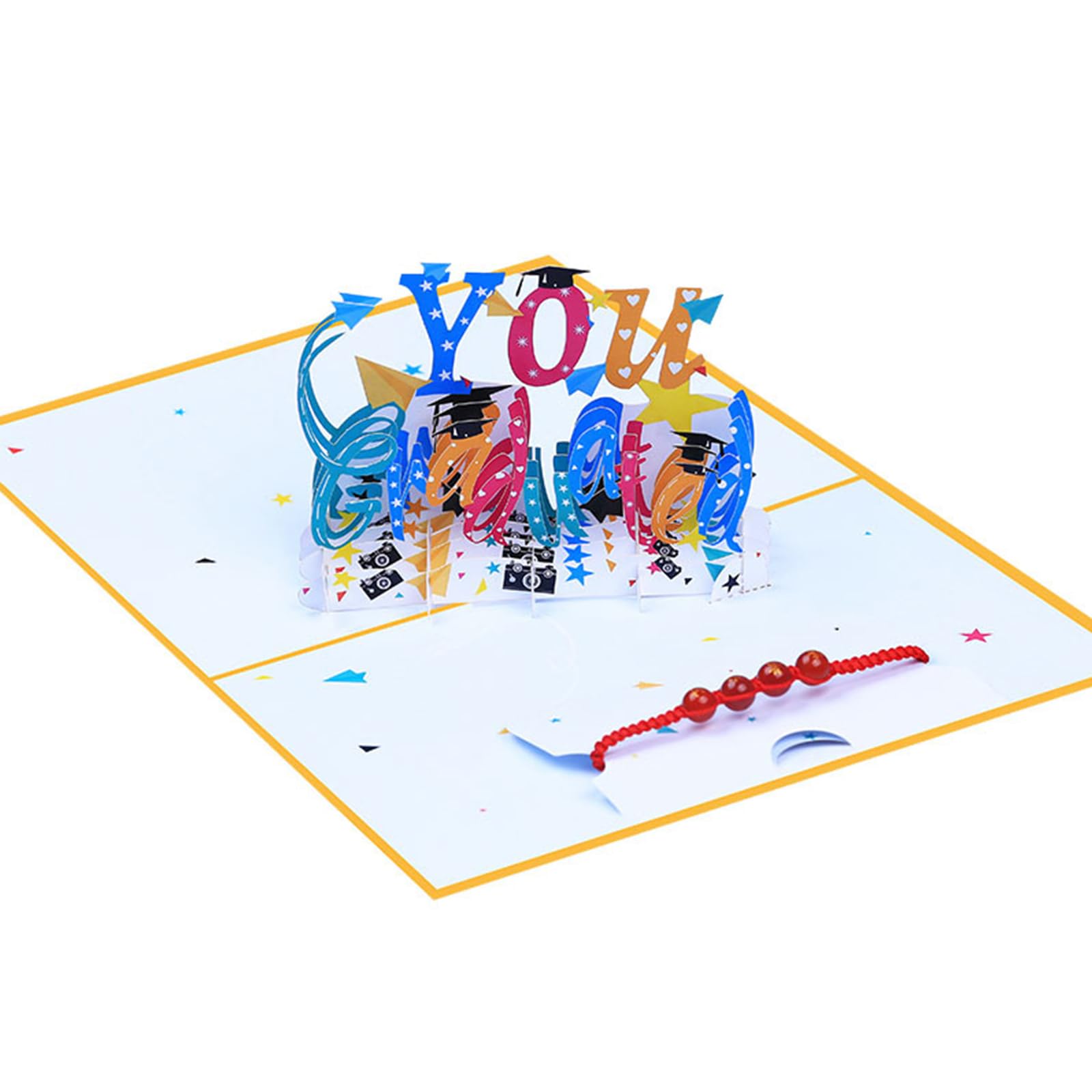 Tsophreniq 3D Greeting Card with Good Luck for Graduate and Education Professional Stylish Graduation Season Gift Graduation Ceremony Accessories