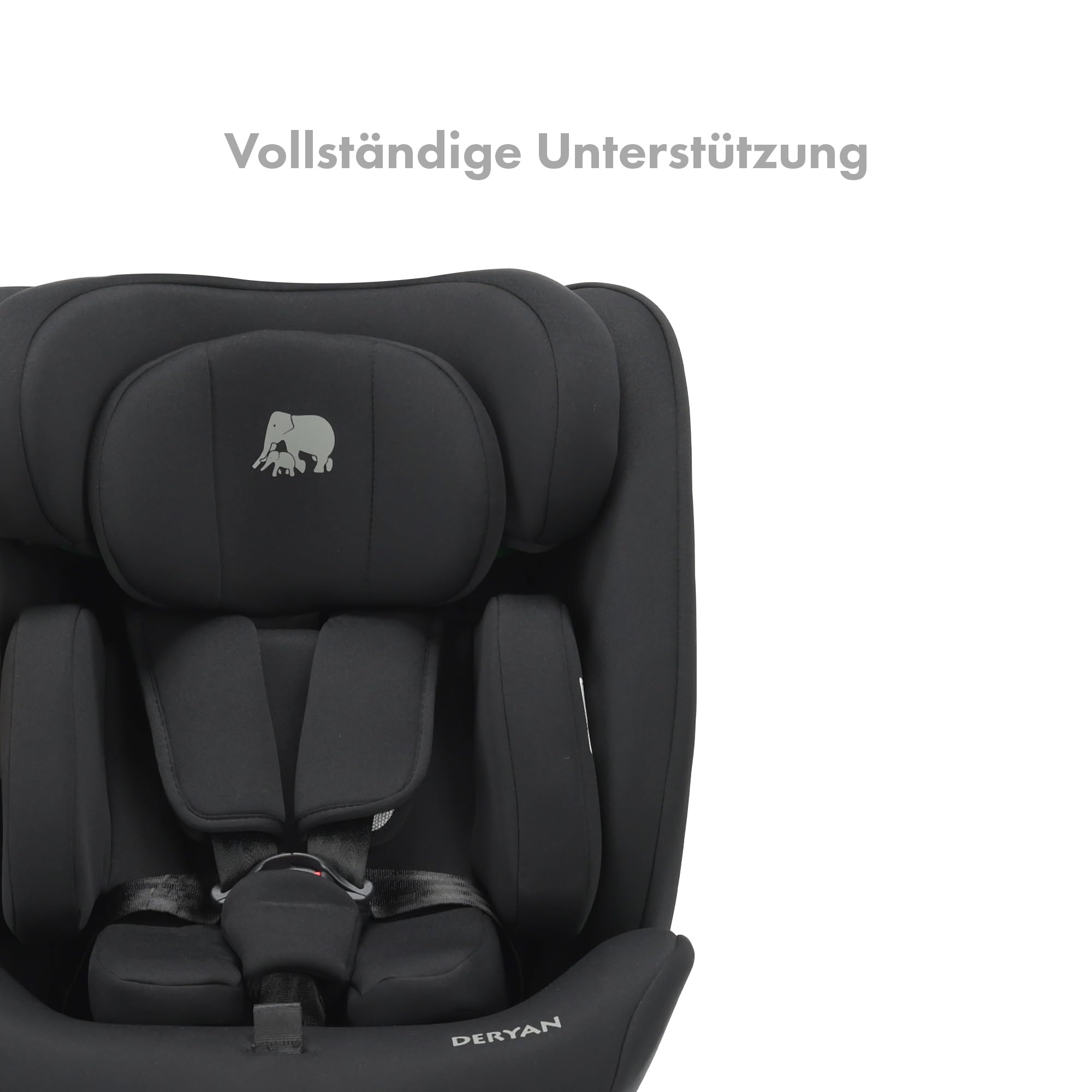 Deryan Clyde i-Size Kindersitz 40–150 cm Gruppe 0+/1/2/3 Autokindersitz mit Gurtbefestigung Seitenaufprallschutz Schwarz