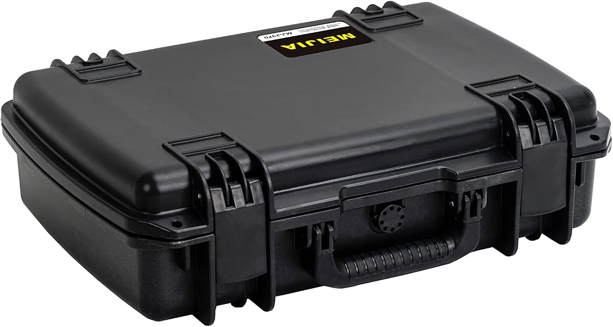MEIJIA Estuche rígido para cámara resistente al agua de primera calidad, estuche rígido para computadora portátil, estuche rígido con espuma de ajuste personalizable, protección completa con diseño liviano y conveniente, 20.01"x14.7"x5.75", elegante negro