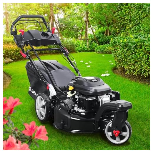 BRAST® Benzin Rasenmäher Trike mit Antrieb | 5,2kW(7PS) | Elektrostart | 53cm Schnittbreite | viele Modelle | TÜV | 4 Takt OHV Motor | 30-80mm Schnitthöhe | 60L Fangkorb | Stahlgehäuse | ESTART