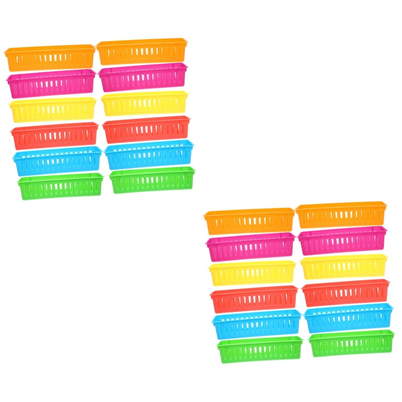 Tofficu 24piezas Cestas De Almacenamiento De Plástico Coloridas Para Lápices y Material Escolar Organizador Apilable De Para y Profesores