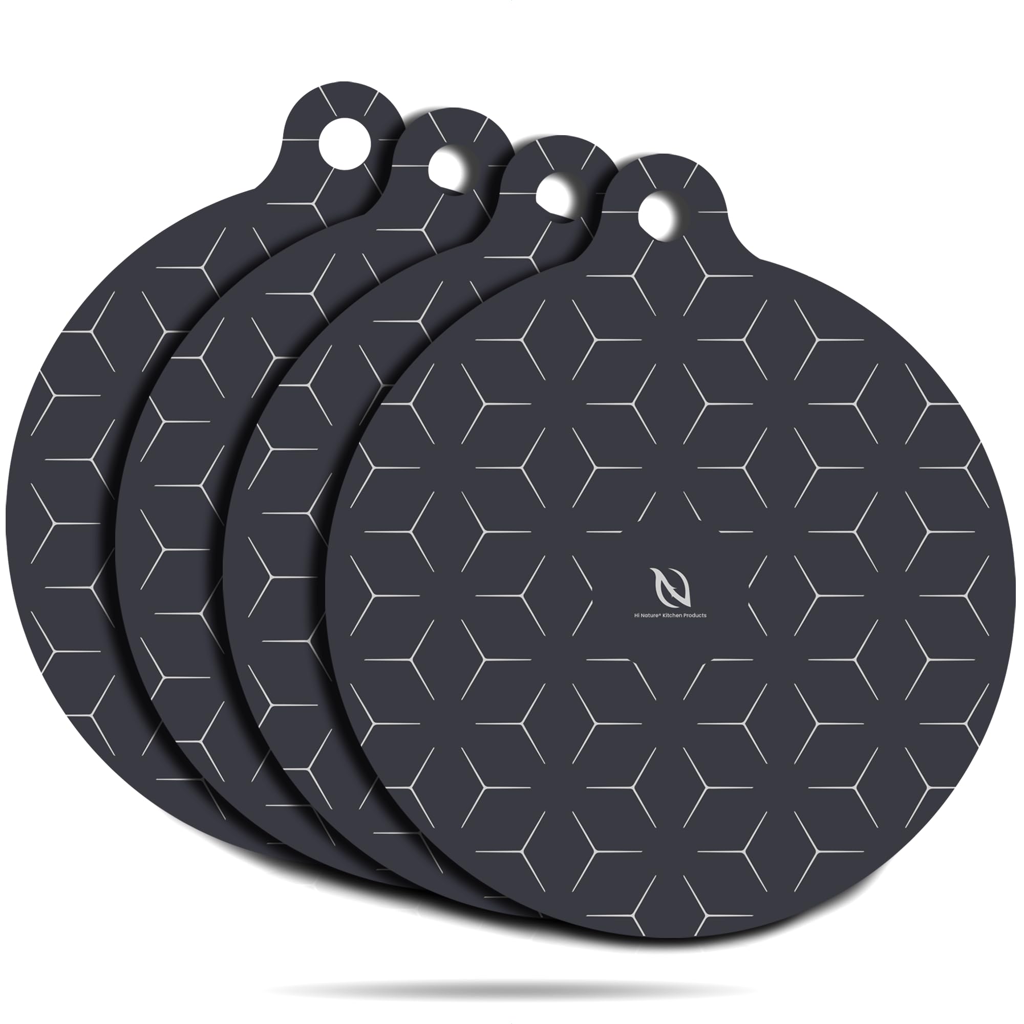 HI NATURE™ Tappetino a Induzione 4 Pezzi in Silicone Nero | Protezione Piano Induzione e Copertura Piano Cottura | Tappetini Protettivi per Fornelli a Induzione e Sottopentola per (4x, 4, Pezzi)