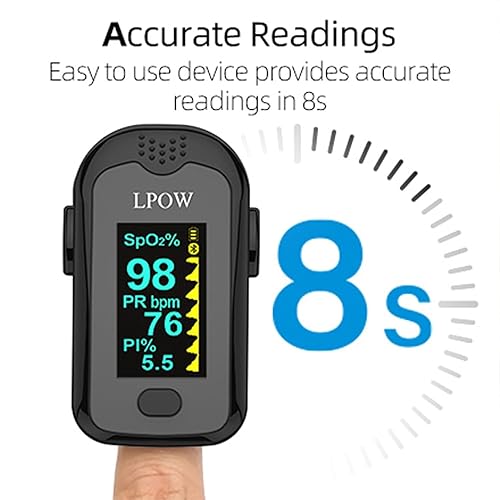 Miniatura 5 de LPOW Oxímetro de pulso Bluetooth pantalla OLED monitor de saturación de oxígeno en sangre SpO2 y frecuencia de pulso índice de perfusión con alarma
