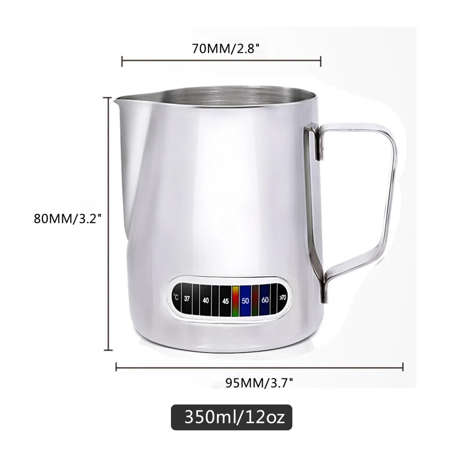 Jarra de espuma leche acero inoxidable 350 ml con pantalla temperatura