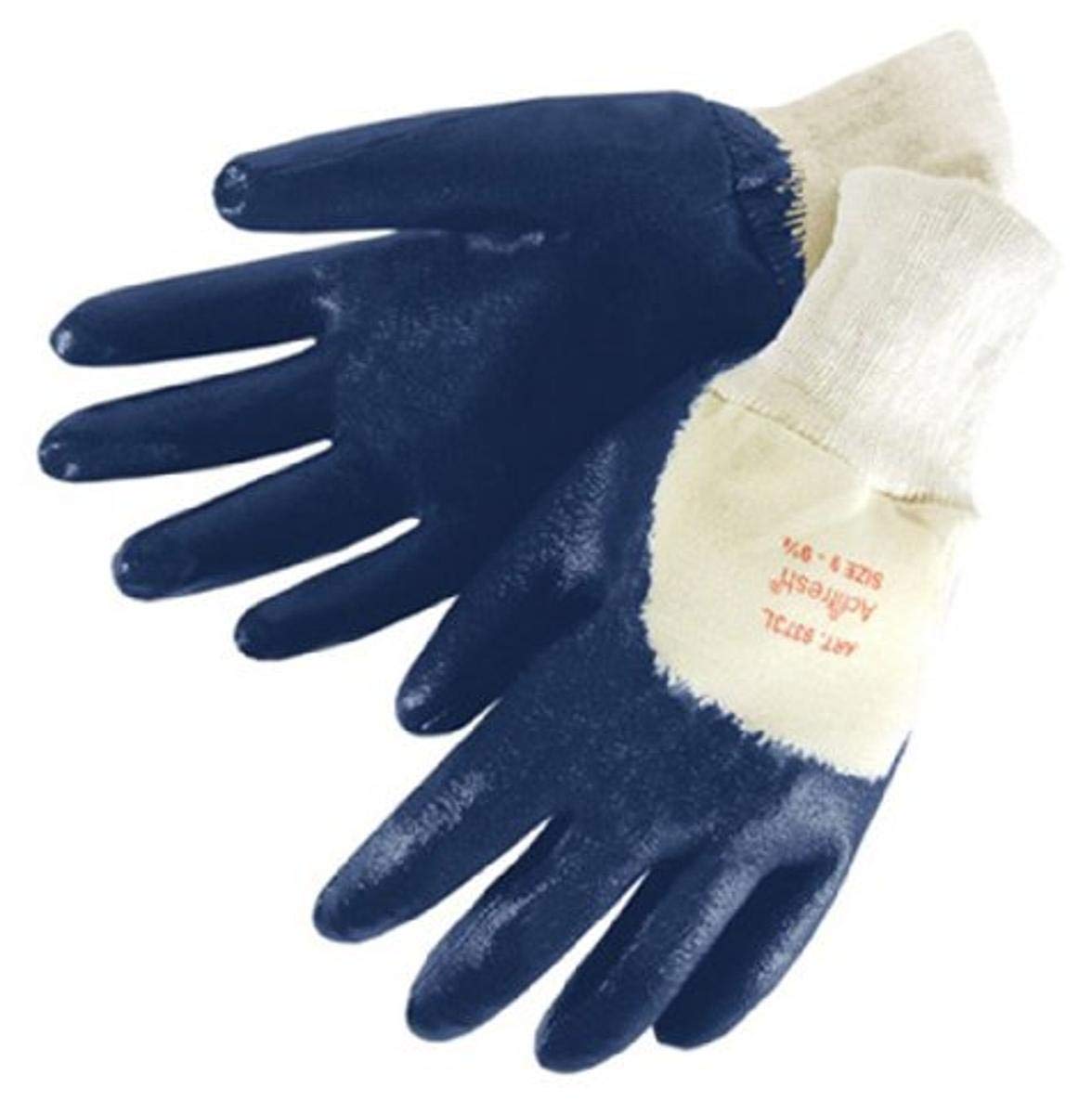 Liberty Glove & Safety 9373SP/M Nitrile Lightweight Palm Coated Glove with Knit Wrist and Interlock Lined, Chemical Resistant, Medium, Blue (Pack of