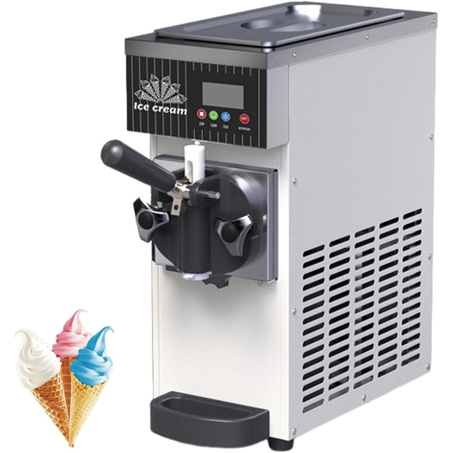UofZc Multifunctional Ice Cream Machine, Food Grade BPA-Free Electric Ice Cream Maker, for Ice Cream, Frozens Yogurt, Milkshake, Suitable for Home Use Cream