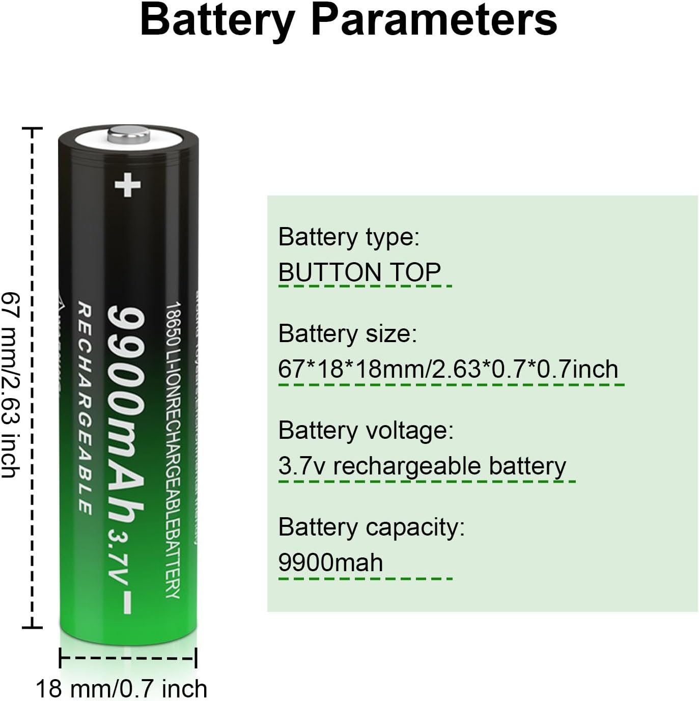 4 Pack Button Top Lithium Polymer Ion 18650 Rechargeable Batteries with 4 Bay Battery Charger for Toys, Lighting, Bluetooth Devices, Flashlights, Headlamp, Remote Control and More