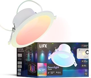LIFX Smart Canless Recessed Lights 6 inch - RGB Tunable White, Deep Baffle