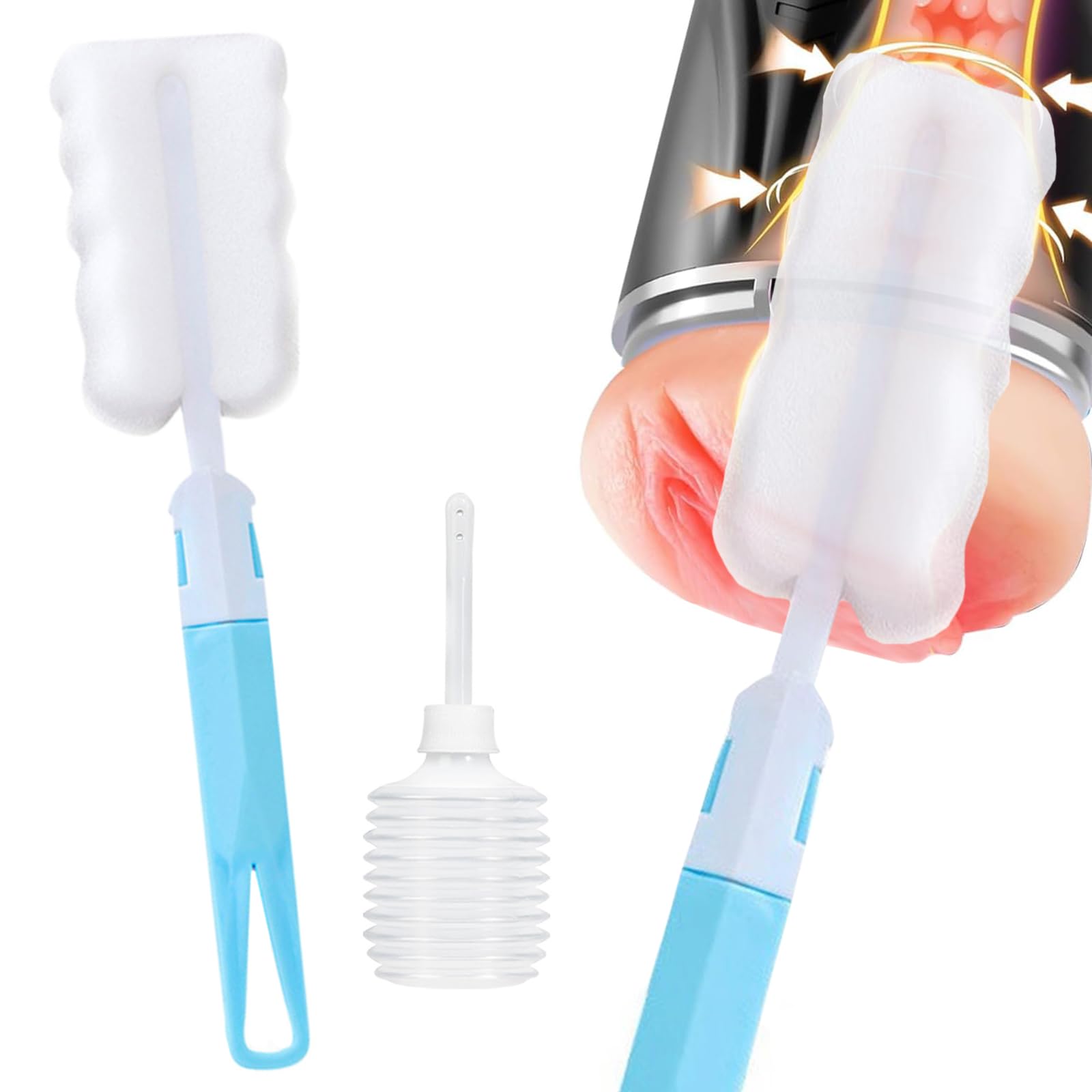 Amazon.com: ALMYMM Sex Toy Cleaner Stick Brush, Male Masturbation Cleaning  Kit with Flusher, Bottle Brush Cup Cleaner Brush, Sponge Cups Scrubber with  Detachable Handle, Adult Sex Doll Toy Cleaning Care Kit :