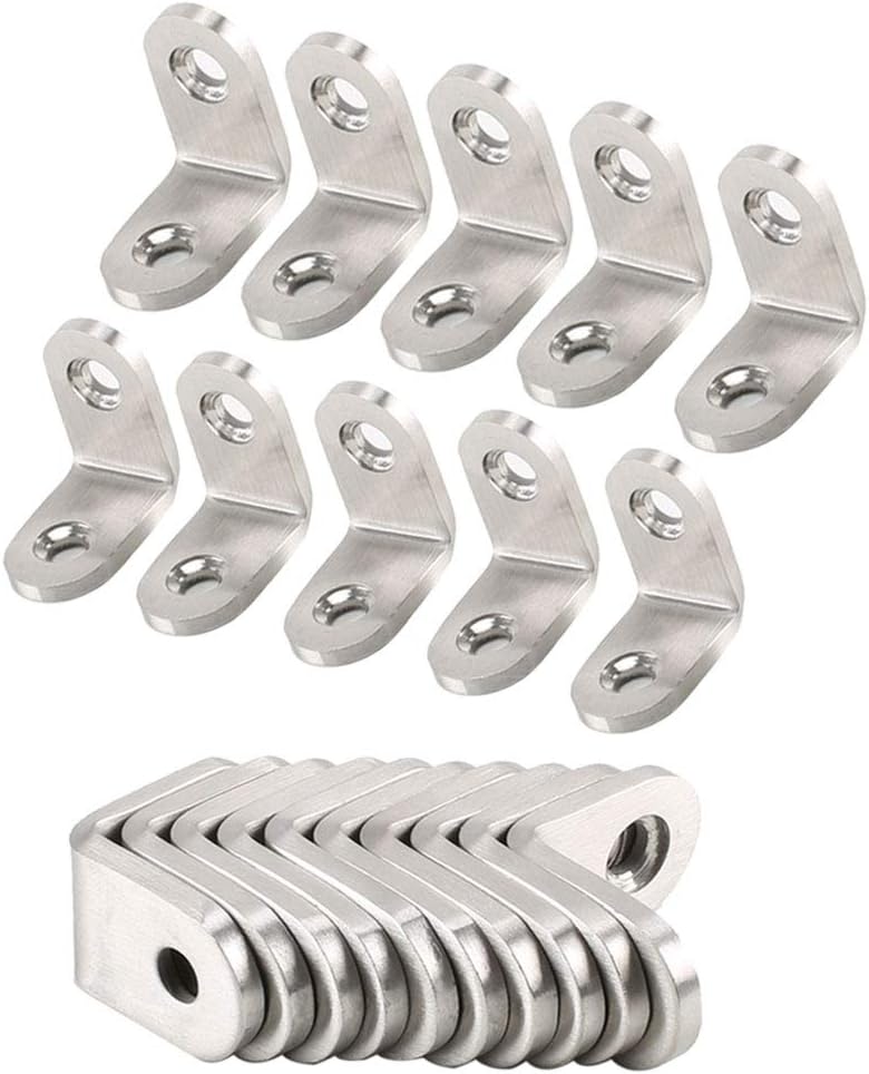 Pulluo Right Angle Brackets Corner Brace Joints L-Bracket Fastener (3mm Thickness), Metal 90 Degree Right Angle Shelf Bracket Wall Hanging Support(25x25x16 mm),20PCS